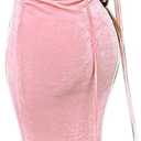 JUMISEE Women Sexy Backless Draped Maxi Dress Elegant Sleeveless Spaghetti Strap Evening Dress Long Club Party Beach Dress (Pink, Large)