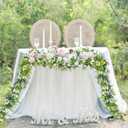 6FT Eucalyptus Garland with Flowers, 4 Pack Greenery Hanging Spring Eucalyptus Garland Suitable for Table Wedding Backdrop Arch Wall Party Thanksgiving UV Protected Indoor Outdoor Decorations