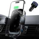 [Ice Cooling Charging] Wireless Car Charger, ZeeHoo 15W ICEBLOCK Dual Coils Fast Charging Auto Clamp Phone Mount for iPhone 15 14 13 12 11 Pro Max XR,S22 Ultra S21 S20, S10+ S9+Note 9