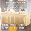 Shillance 6 Packs Champagne Spandex Tableclothes for 6 Foot Rectangle Table, Spandex Table Covers 6FT Stretch Table Skirts Wrinkle Free Fitted Table Cloth for Event, Wedding, Banquet & Parties, 72" x 30"