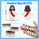 BSTCRAFT 80 Pcs Mini Jesus, Little Jesus Figures to Hide Tiny Figurines in Bulk and Pocket Seek Religious Gifts for Easter Egg Stuffers Fillers Sunday School Baptism Christ Savior Craft