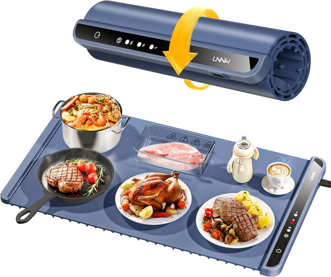 Warming Mat for Food,Food Warming Mat,Electric Warming Tray for Buffets Party and Home Daily Use,Heating Fastly in 10s, Portable Design,Timed Function for Your Family.