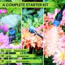 Bonviee Drip Irrigation System 230FT Quick Connect Garden Watering Kit with Adjustable Drip Emitters, 1/4 & 5/16 Tubing for Raised Beds, Greenhouse, Lawn, Automatic Timer Compatible