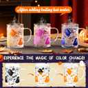 Honeydak 12 Pcs Halloween Ghost Coffee Mugs 16 oz Glass Color Changing Ghost Cups with Handle Spooky Coffee Cups for Halloween Holiday Party Drinkware Accessories Supplies Drinking Container