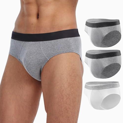 BATTEWA Men’s Incontinence Underwear Washable Leak Proof Incontinence Underwear for Men Reusable Urine Absorbent Brief (Large)