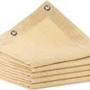 8x20 FT Shade Cloth, 90% UV Block, 200GSM HDPE Fabric | Breathable Beige Sun Shade Screen with Grommets for Patio, Pergola, Garden, Outdoor, Deck, Backyard & Carport