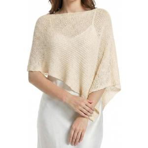 Chicingyou Summer Sheer Ponchos for Women, Lightweight Knit Popcorn Shrug Cape Pullover, Breathable Dress Cover up Wrap, Medium