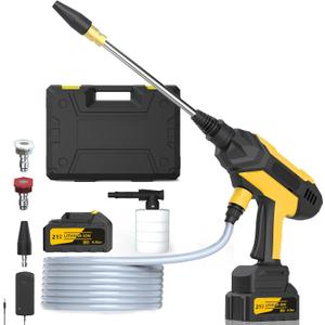 Cordless Pressure Washer - MAX 950 PSI Battery Powered Pressure Washer, 21V Portable Cordless Power Washer with Rechargeable 4.0Ah BattngYellow