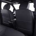 LUCKYMAN CLUB Tacoma Custom Fit Seat Covers for 2024 2025 Tacoma Crew Cab with Faux Leather (Black)