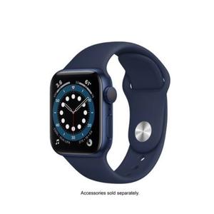 Apple Watch Series 6 (GPS) 40mm Aluminum Case with Deep Navy Sport Band - Blue - (2020)