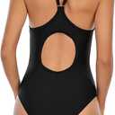 Century Star Women Athletic One Piece Swimsuits2026 Training Bathing Suits for Teens Juniors (Black, M)
