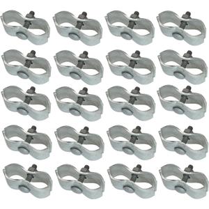 Plutreas Chain Link Fence Panel Clamps 1-3/8" Dog Kennel Panel Clamps for Round Pipe Panel Frame (Set of 20)