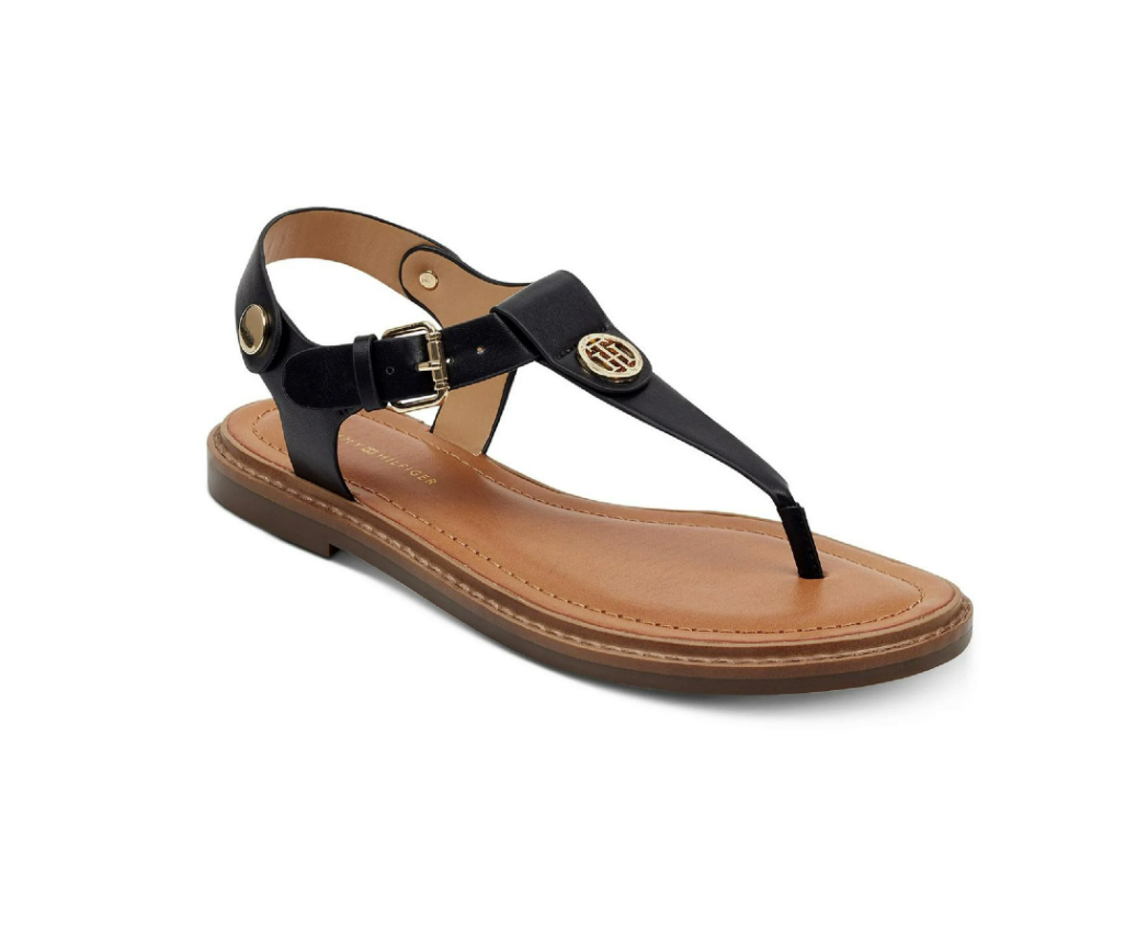 Tommy Hilfiger Women's Bennia Faux Leather Sling Back Thong Sandals, Size 10M