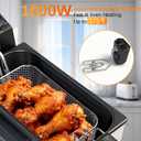CATTLEMAN Immersion Deep Fryer with Basket, 1600W, 3L Small Deep Fryer with Timer Control, Fryer Pot for Home Use, Temperature Control, Lid with Viewing Window, Stainless Steel Electric Fryer