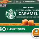 Starbucks K-Cup Coffee Pods—Caramel Flavored Coffee—100% Arabica—1 box (40 pods) BB 7/15/26