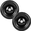 2 PCS 11x4.00-5" Flat Free Lawn Mower Tire on Wheel, 3/4" or 5/8" or 1/2" Bushing, 3.4"-4"-4.5-5" Centered Hub, Universal Fit Smooth Tread Tire for Zero Turn Lawn Mowers, with Universal Adapter Kit (Black)