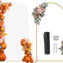 7.2 FT Wedding Arch Backdrop Stand and White Arch Cover Set, Metal Arch Stand with Arch Stand Cover for Birthday Party Wedding Ceremony Bridal Baby Shower Event Decor