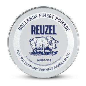 REUZEL Clay Matte Pomade, Medium All Day Hold, Water Soluble Styling, Matte Finish and Flake Free, Easy To Wash Out, For All Hair Types (3.38 Ounce (Pack of 1))