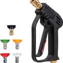 Pressure Washer Gun, Max 4000 PSI with 5 Colorful Nozzles, 1/4" Quick Connect Nozzles, Applicable to M22-14 Threaded Interface
