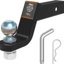 DEEAGLE 2 in Ball Hitch with Pin, Heavy Duty Steel Receiver Hitch, Fits 2 in Receiver, 7500lbs, 4 in Drop