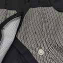 GORGLITTER Women's Color Block Double Breasted Blazer Puff Sleeve Wrap Notch Neck Cardigan (Black)