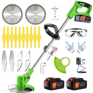 Weed Wacker Electric - Rechargeable weedwacker/Edger Lawn Tool/Cordless Weed Wacker/Weed Trimmer.It Comes with 2 Batteries and Four Types of Blades.It is a Yard Maintenance Must Haves