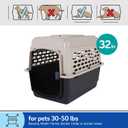 Petmate Vari Dog Kennel - Portable Dog Carriers & Crates for Medium Dogs, Airline-Friendly, Durable Plastic, Pet Carrier For Home and Travel, 32 Inches, Taupe and Black