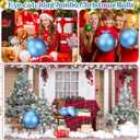 Zubebe 2 Pcs 8" Giant Fillable Christmas Ornaments with Ribbons Oversized Plastic Xmas Balls for Outdoor Lawn Yard Decor, Tree Hanging, Holiday Gifts(Matte Light Blue)