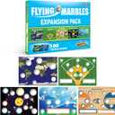 Marble Genius Flying Marbles Expansion Pack - 5 Boards + 100 Trivia Cards Set, Experience The Thrill of Racing, Includes an App with Additional Challenges That is Perfect for Kids, Teens, and Adults