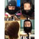 Hairginkgo 100% Human Hair Male Mannequin Head with Beard, cosmetology Mannequin Training Head (black)