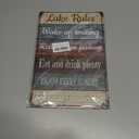 Lake Rules Metal Sign  Lake House Decor Wall Art for Summer Cabin, Lake Life Decor, Lake Wall Art, Lake House Sign for Home, Outdoor Lake Decorations  8x12 Inch Vintage Tin Sign