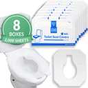 Reli. Toilet Seat Covers (2000 Pcs, 8 Packs of 250) | Disposable Toilet Seat Cover - Flushable - 14x16" (Half-Fold) | Paper Liners for Restroom, Bathroom, Travel, Camping, Kids Potty Training