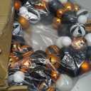 Happy Halloween Wreath for Front Door, 18” Artificial Ball Wreaths Door Decor for Home Halloween Party Decorations (18in)