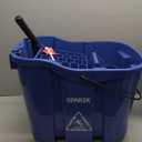 Carlisle FoodService Products Omnifit Mop Bucket with Side Press Wringer and Soiled Water Insert for Floor Cleaning, Kitchens, Restaurants, And Janitorial Use, Polypropylene (Pp), 35 Quarts, Blue