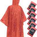 Hitituto Rain Ponchos for Adults - Extra Long Emergency Poncho with Hood, 6/12/24 Family Pack Raincoat, Home Survival Kits (One Size Tall)