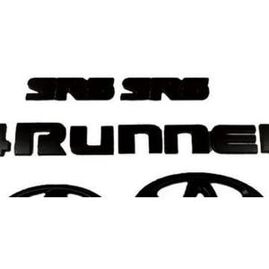 Set of 5 Blackout Front Grille+ Rear Trunk Emblem Badges 4-Runner Overlay 2010-2024