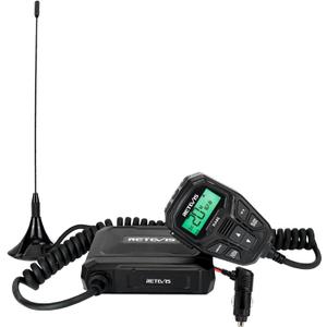Retevis RA86 GMRS Mobile Radio - Update Chirp, GMRS Radio with Gain Antenna & Cigarette Lighter Plug, Repeater Channels Long Range Two Way Radio, NOAA Alert, Dual Speakers for Offroad, Jeep, Truck, RV