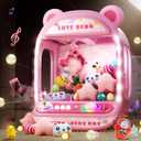 Skirfy Claw Machines for Kids,Unicorns Toys for Age 6+,Kids Arcade Games Mini Vending Machine with Squishy Toy Candy Dispenser,Claw Game Machine,Birthday Gifts for Girls Age 8-12 (Pink)
