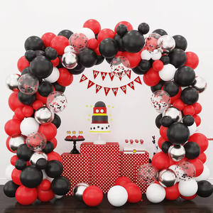 House Of Party Balloon Arch Orange,Black,White,Red