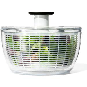 OXO Good Grips Salad Spinner | Lettuce Spinner | Fruit Washer | Fruit Washing Bowl with Strainer | Vegetable Cleaner | Salad Cleaner | Lettuce Washer | 6.22 Quart Capacity (White)