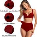 K-CHEONY Women's Underwear High Waisted Cotton Briefs Breathable Full Coverage Panties Multipack Regular and Plus Size (Red, XXL)