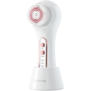 UMICKOO Electric Facial Cleansing Brush, 2Way Rotating Face Scrubber for Daily & Deep Cleaning, 3 Modes, 5 Brush Heads, Rechargeable, IPX7 Waterproof for All Skin Types