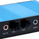 USB 2.0 External Sound Card 6 Channel 5.1 Surround Adapter Audio S/PDIF for PC -Blue