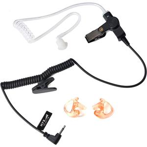 HYS 2.5mm Receiver/Listen ONLY Surveillance Acoustic Tube Earpiece Headset with 1 Pair Medium Earmolds for Two-Way Radios, Transceivers and Radio Speaker Mics Jacks