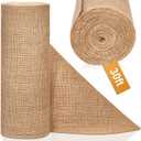 12" x 10 yd Burlap Table Runners, Jute Burlap Runner for Table, Fabric Roll with Finished Edges, Ideal for Weddings, Placemats, Crafts, Home Decoration, Gardening