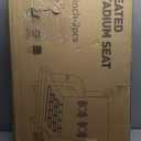 HOPERAN Massage Heated Stadium Seats for Bleachers with Back Support & Lumbar Pillow, 3 Level Heating & 6 Modes Massage Portable Heated Stadium Chairs for Bleachers (21" Regular, 2pc Black)