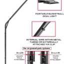 Metal Stands with Basketball Hoop Light LED, 103.9x15x27.5 in, Fits Square Poles up to 4 and Round up to 3.7, In-Ground Hoop and Backboard, Easy to Install (No Built-in Solar Charging)