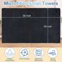 Newwiee 72 Pack Microfiber Bleach Proof Towels Bulk for Salon 18 x 30 Inch Dry Lint Free Hair Drying Hand Towels for Hair, Gym, Bath, Spa, Shaving, Barber(Black)