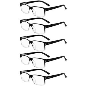 Eyekepper Vintage Reading Glasses for Men - 5 Pack Spring Hinges Classic Readers