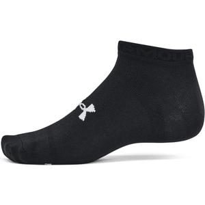 Under Armour Unisex Essential Low Socks 6 Pack (Large, (001) Black / Black / Castlerock)